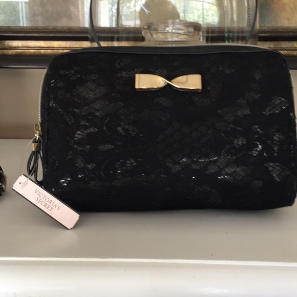 Victoria's Secret Handbags - VS Black lace make-up bag